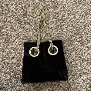 Black velvet purse